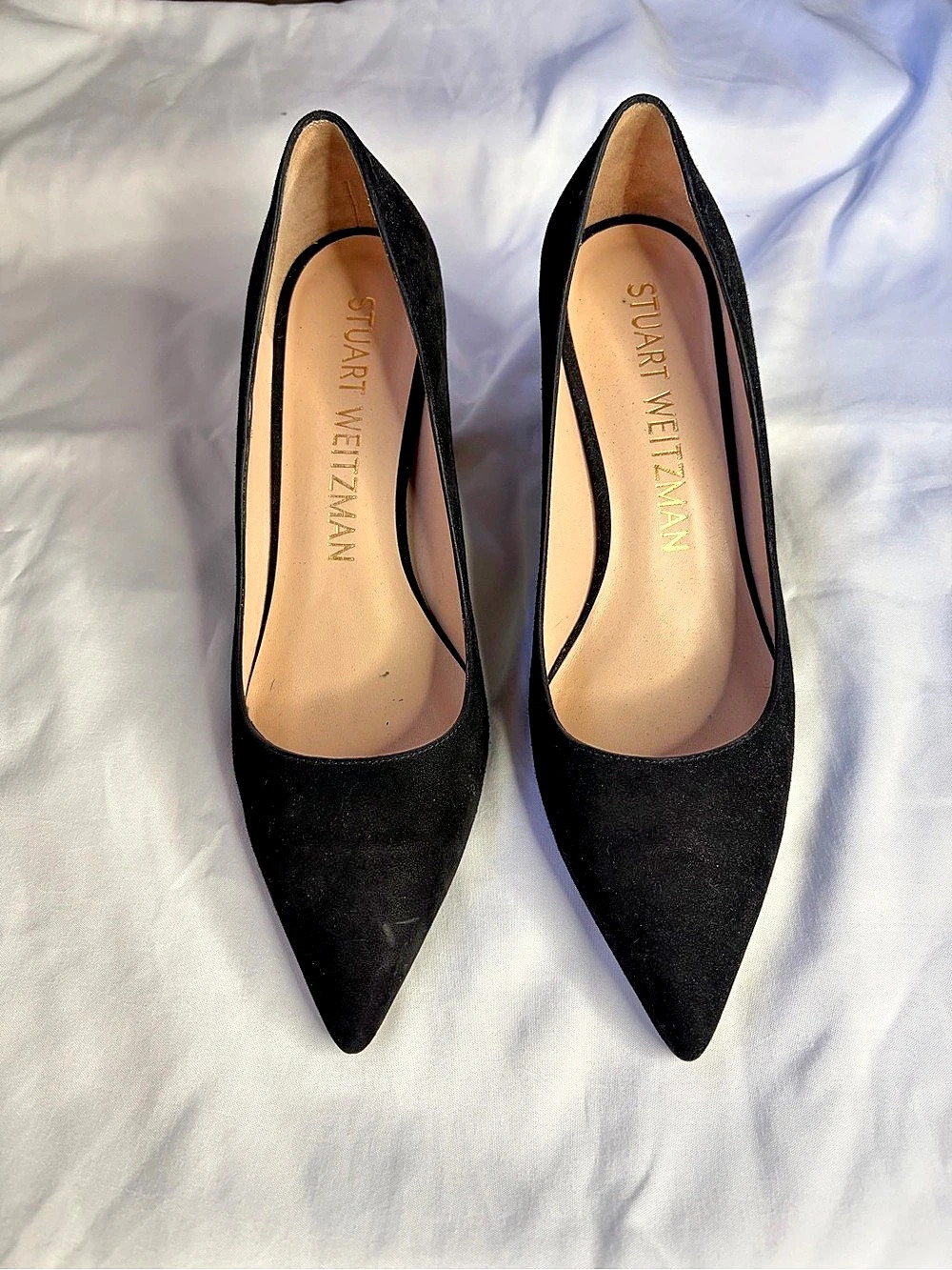 Stuart Weitzman Stuart Power Block-Heel Pump 75 Black Heels US 9.5